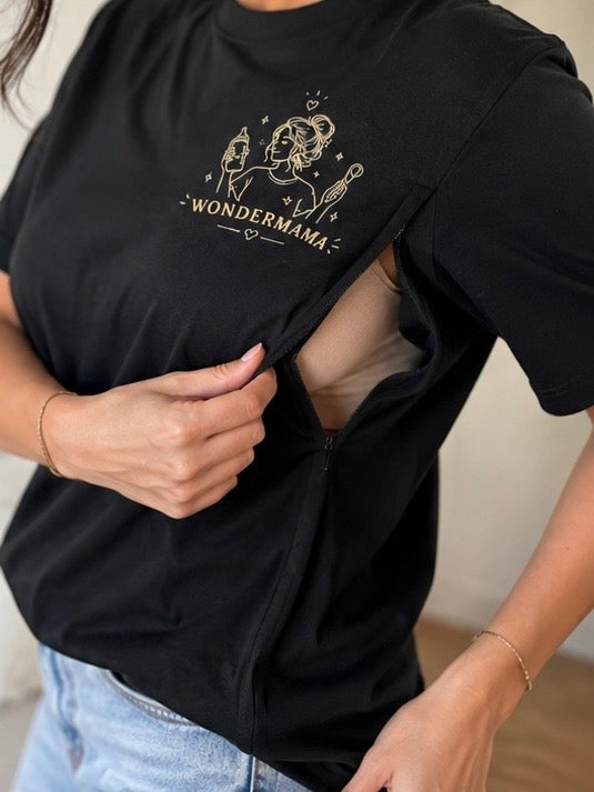 Tee-shirt allaitement personnalisé "Wondermama"