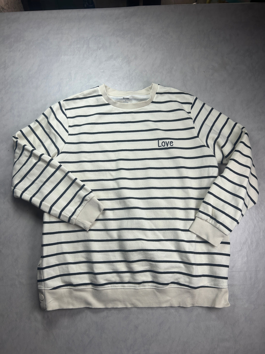 Sweat-shirt marinière allaitement d’amour et de lait frais - upcycling