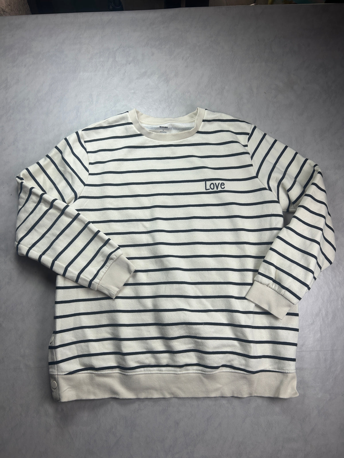 Sweat-shirt marinière allaitement d’amour et de lait frais - upcycling