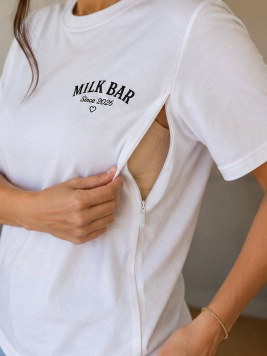 Tee-shirt Allaitement personnalise « Milk Bar »