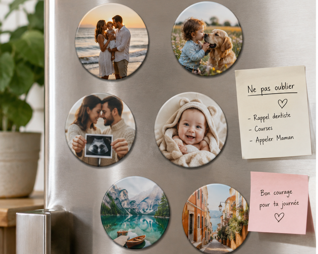 Lot 10 magnets ronds 58mm