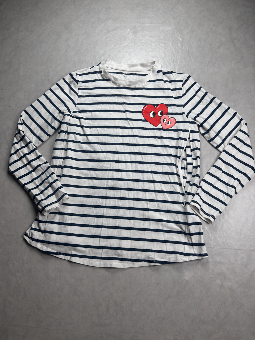 Tee shirt allaitement manche longue « d’amour et de lait frais »  [COLLECTION UPCYCLING]
